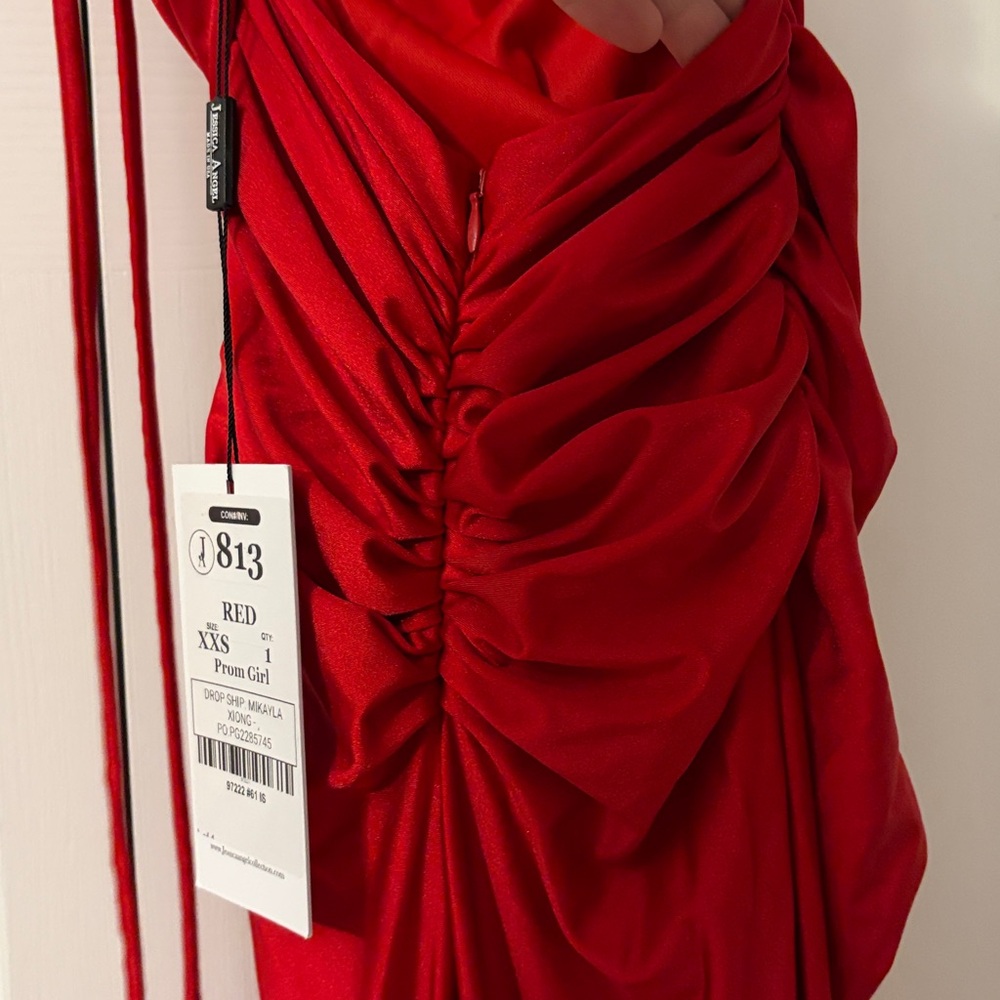 JESSICA ANGEL 813 Red Lace-Up Classic Long Prom Dress XXS - Picture 7 of 11